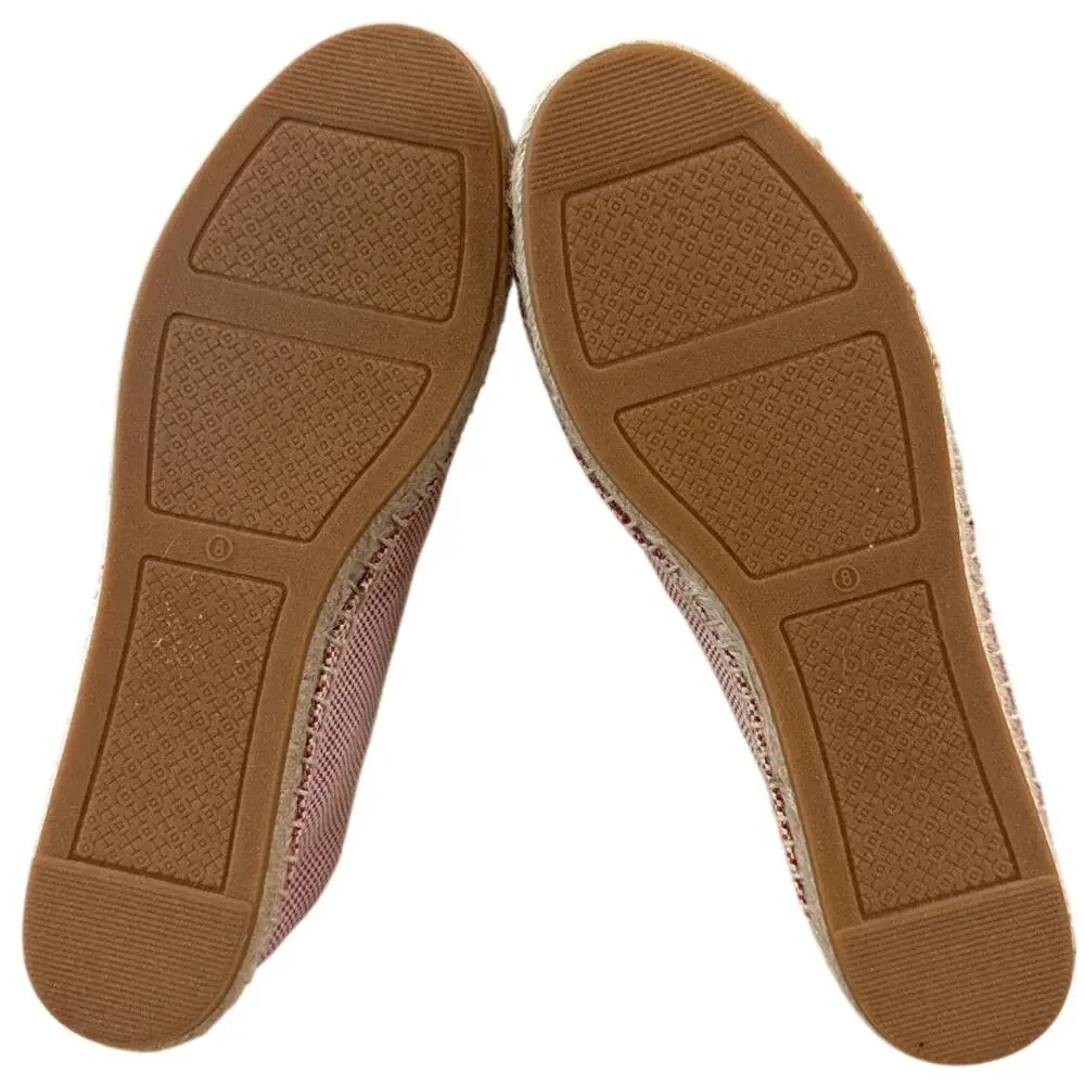 Tory Burch Red Check Espadrilles 8 Colorblock‎